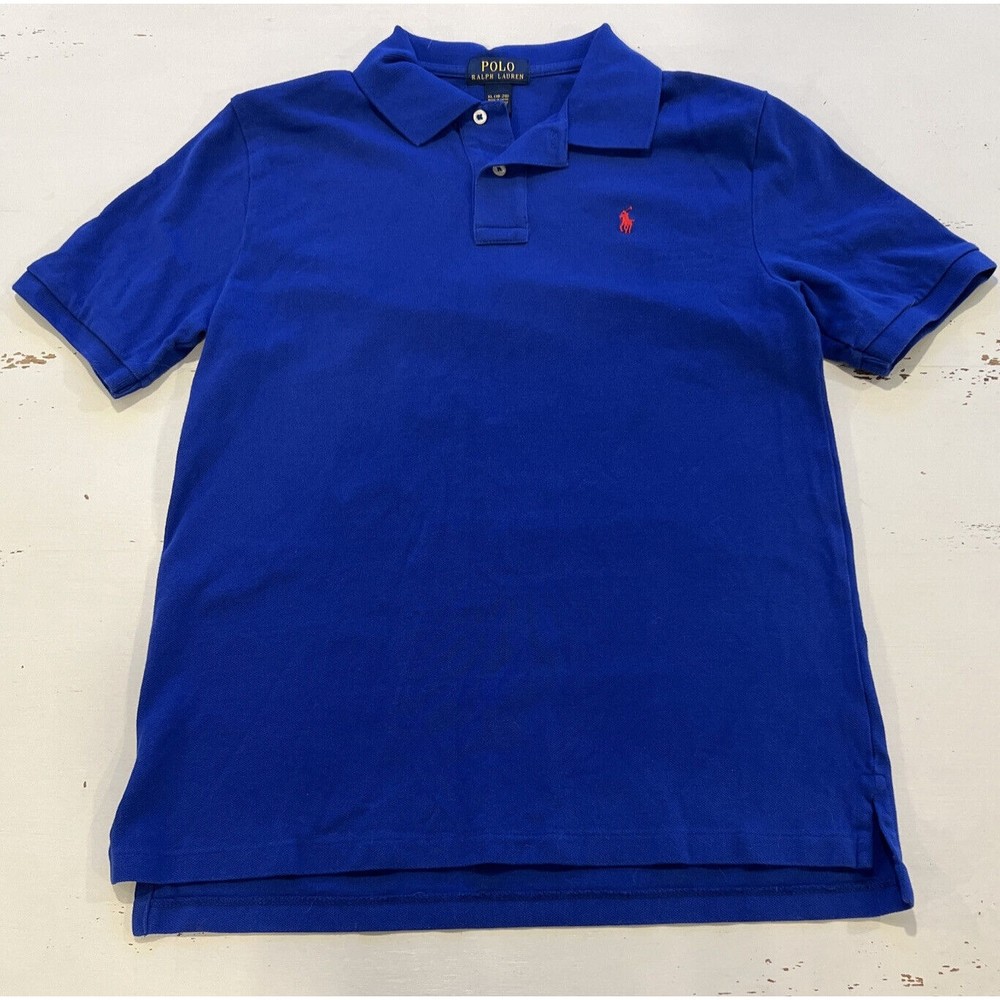 Polo Ralph Lauren Blue POLO SHIRT BOYS XL 18 20 100% Cotton Little Pony Logo
